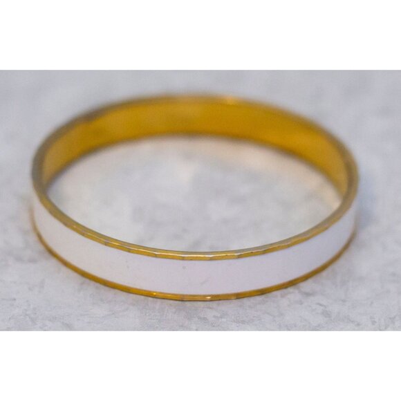 8 inch, Vintage White and Gold Tone Bangle by Monet - CK1 - Picture 2 of 4